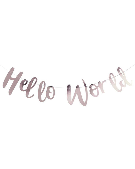 Hello World Rose Gold Letter Bunting - 2m