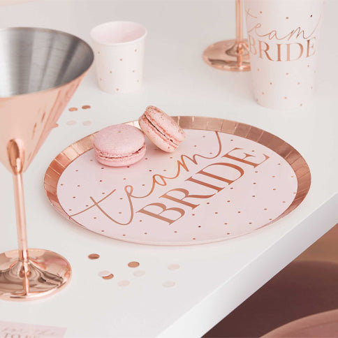 Hen party tableware arranged in a styled party setting.