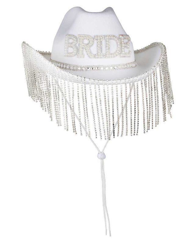 White Embellished Bride Cowgirl Hat