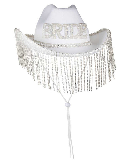 White Embellished Bride Cowgirl Hat