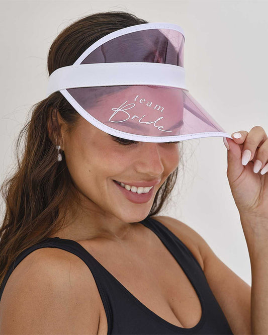 Pink 'Team Bride' Visor Hen Party Hat