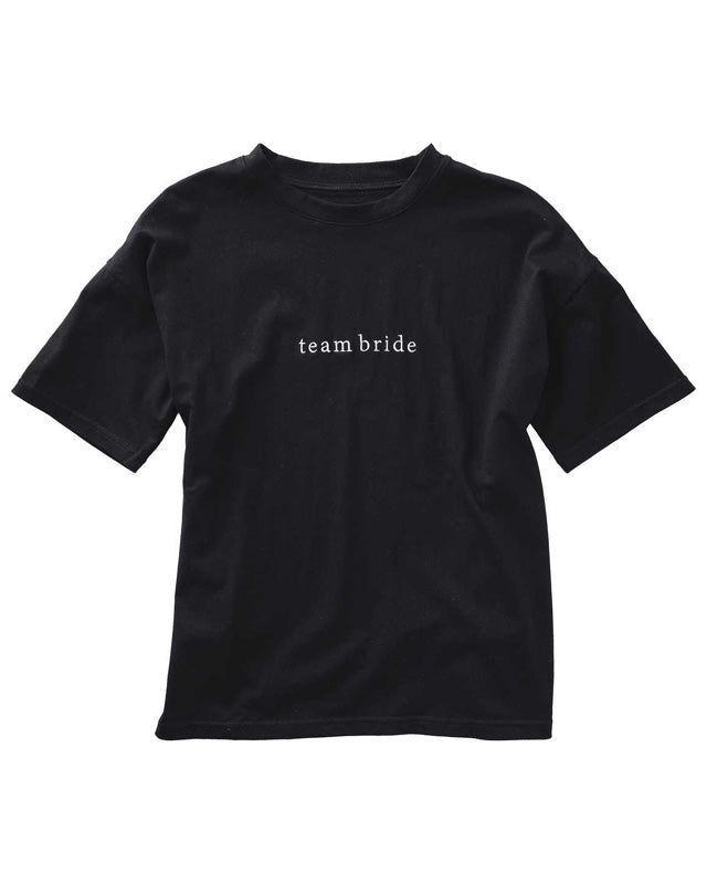 Black Embroidered 'Team Bride' Hen Party T-Shirt - Adult Costume