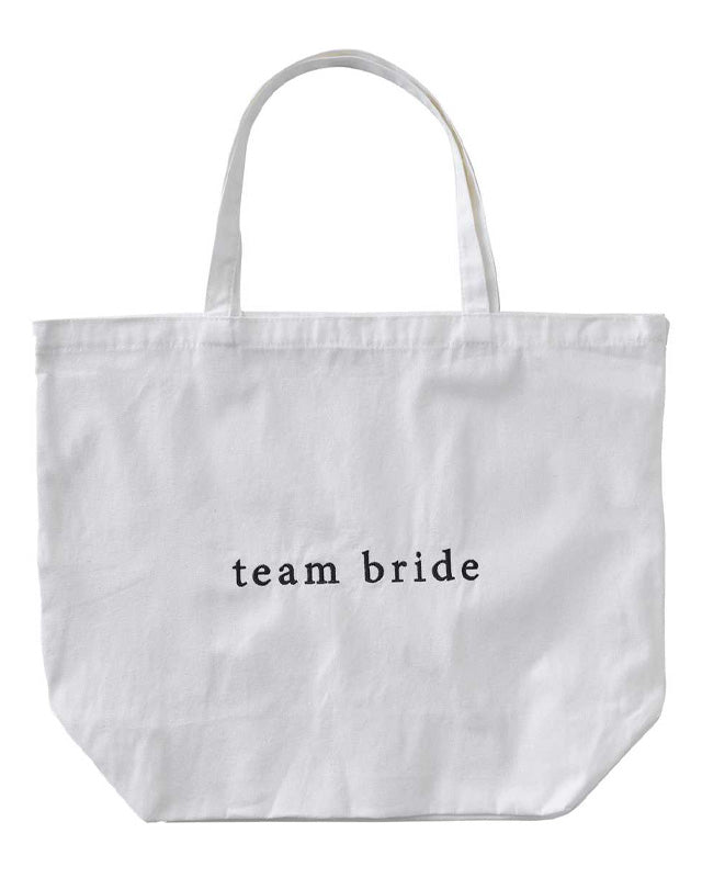White Embroidered 'Team Bride' Hen Party Tote Bag