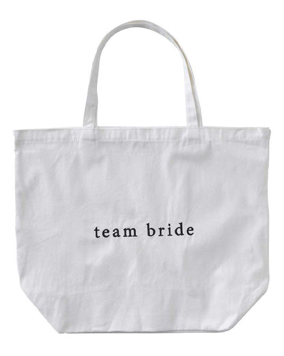 White Embroidered 'Team Bride' Hen Party Tote Bag