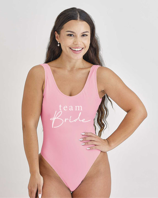 Team Bride Pink Swinsuit - Adult Costume