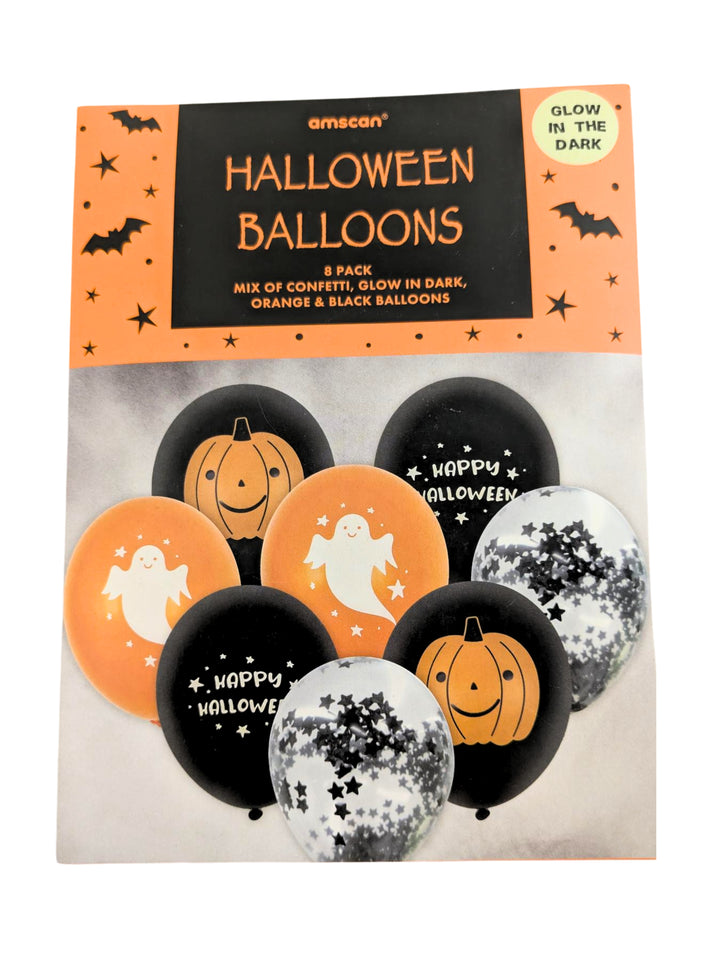 Halloween Glow in the Dark Latex Balloons (8pk)