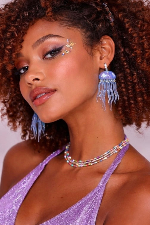 Iridescent Jellyfish Drop Earrings