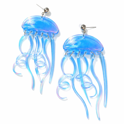 Iridescent Jellyfish Drop Earrings