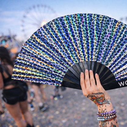 Leopard Iridescent XL Festival Fan