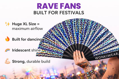 Leopard Iridescent XL Festival Fan