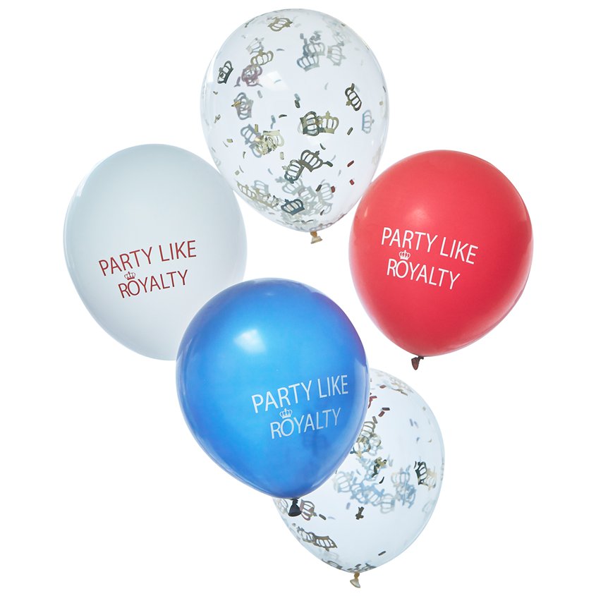 Party Like Royalty & Confetti Balloons - 11" Latex (5pk) – product image 3