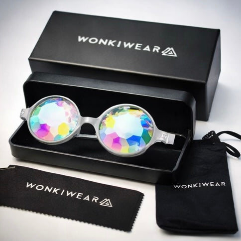Clear Whirlpool Kaleidoscope Glasses
