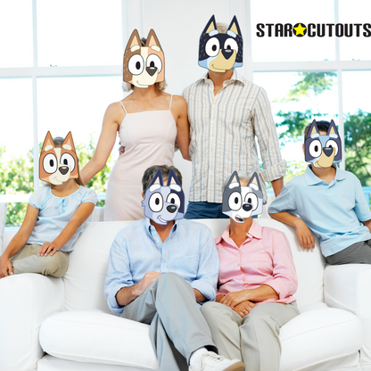SMP502 Six Pack Masks Bluey Family - Bluey, Chilli, Bandit, Muffin, Bingo and Socks