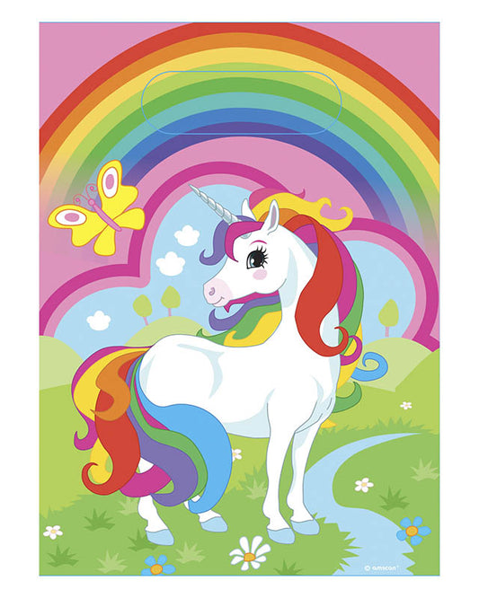 Rainbow Unicorn Paper Party Loot Bags (8pk)