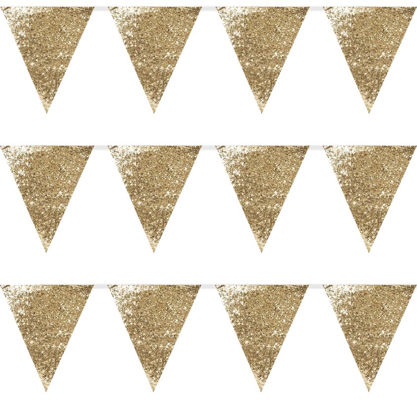 Gold Glitter Bunting - 3m