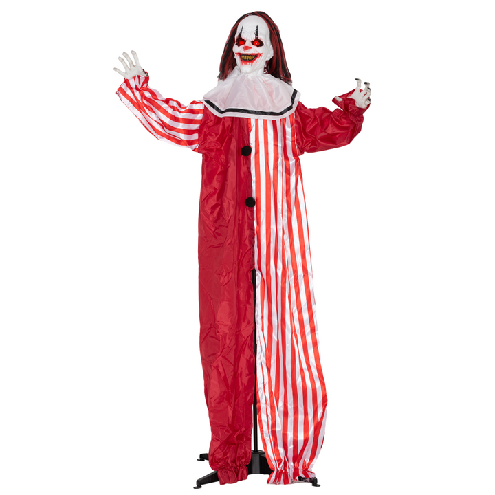 Outsunny Sound Activated Halloween Animatronics Clown with Red Light Up Eyes – product image 1