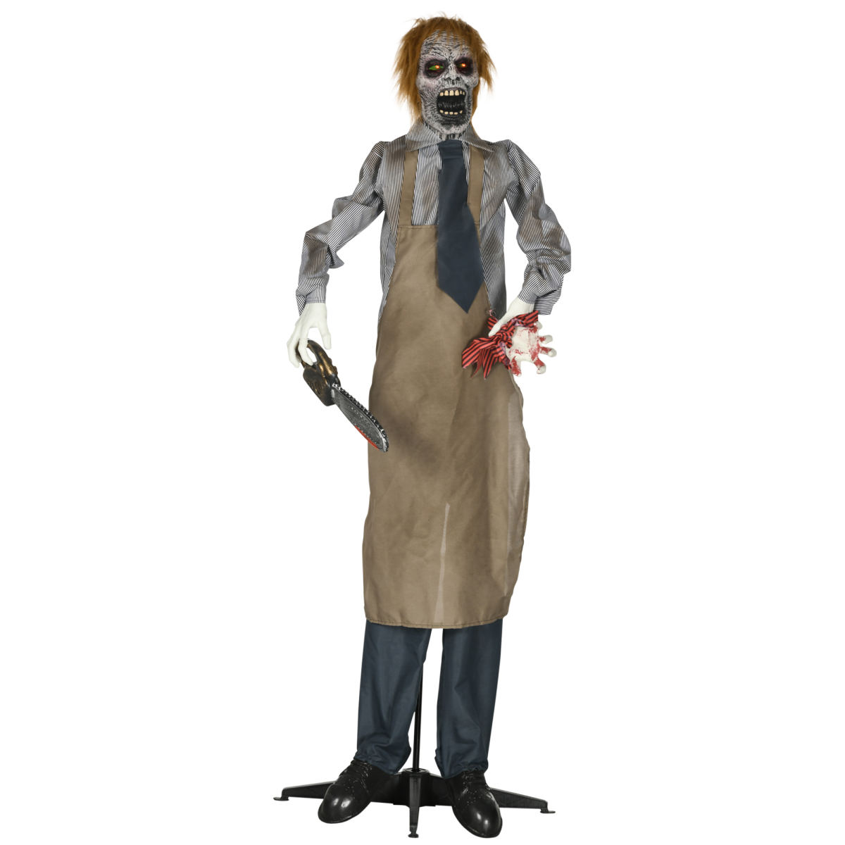 HOMCOM Life Size Outdoor Halloween Decoration Animatronic Chainsaw