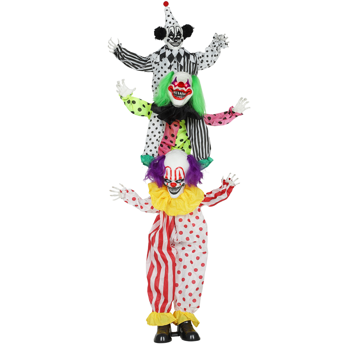 Outsunny Sound Activated Stackable Halloween Animatronics Clowns – product image 1