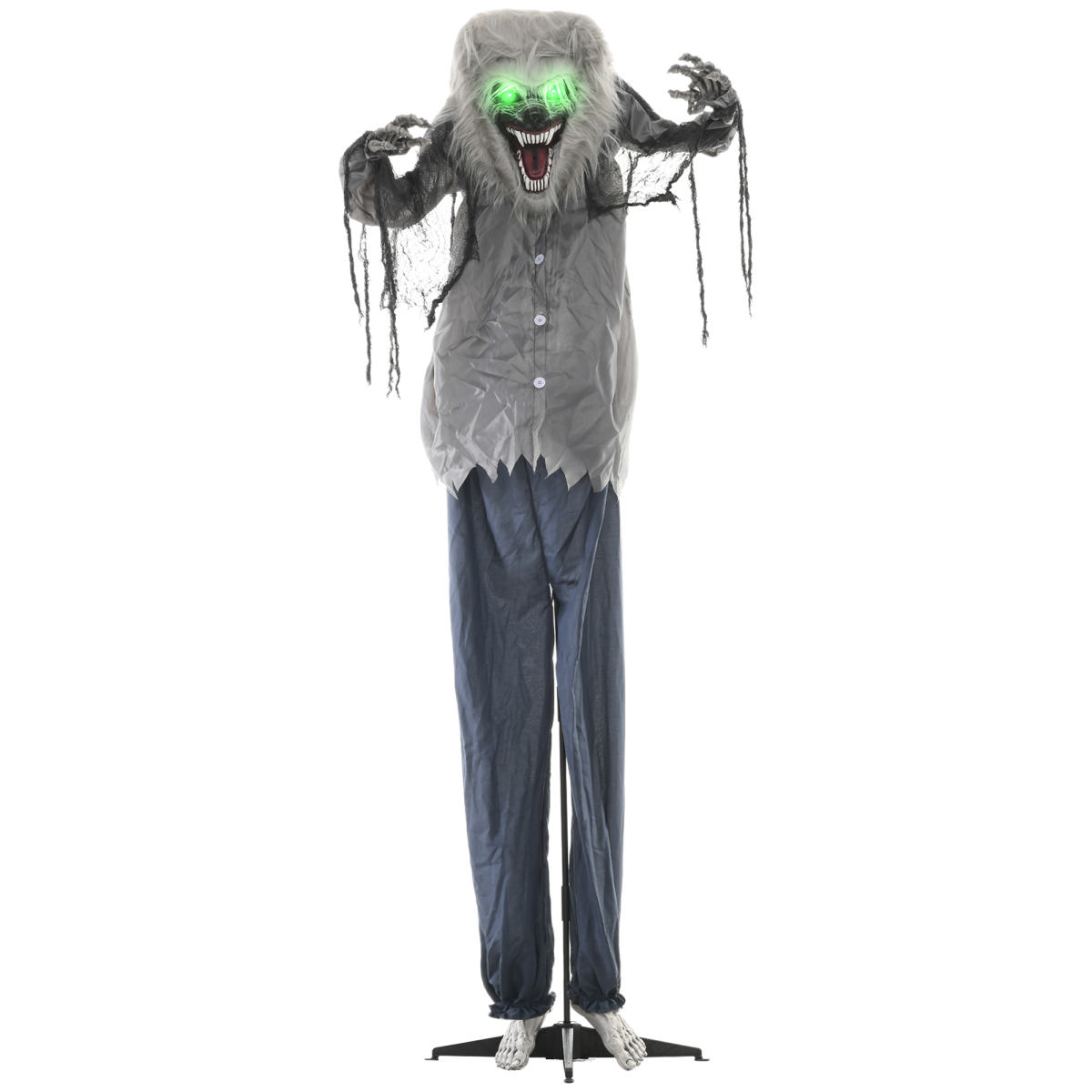HOMCOM Halloween Skeleton Werewolf Animatronic Prop with Light Up Eyes – product image 1