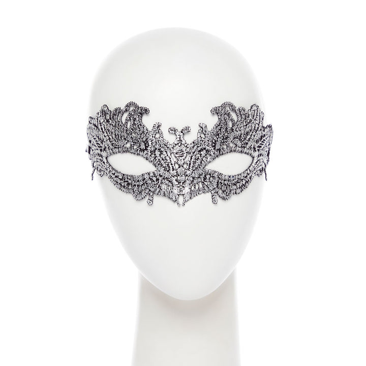 Silver Metallic Lace Mask – product image 1