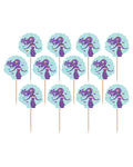 Mermaid Wishes Foil Cupcake Picks - 9cm (24pk)