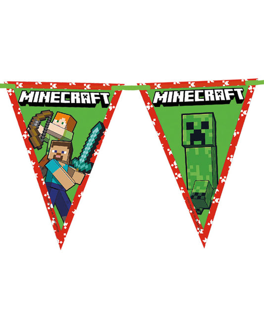 Minecraft Party Paper Bunting - 2.3m