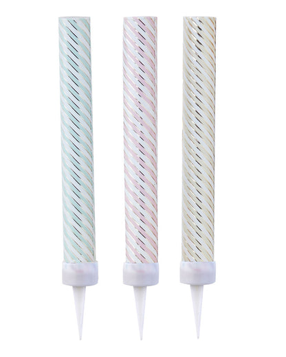 Pick & Mix Pastel Pastel & Gold Fountain Candles - 16cm