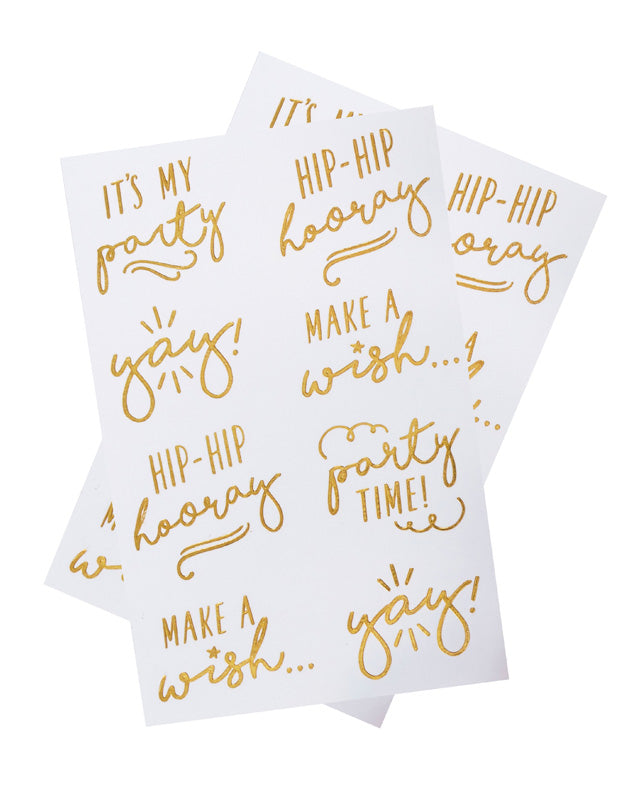 Pick & Mix Pastel Gold Foiled Temporary Tattoos – product image 1