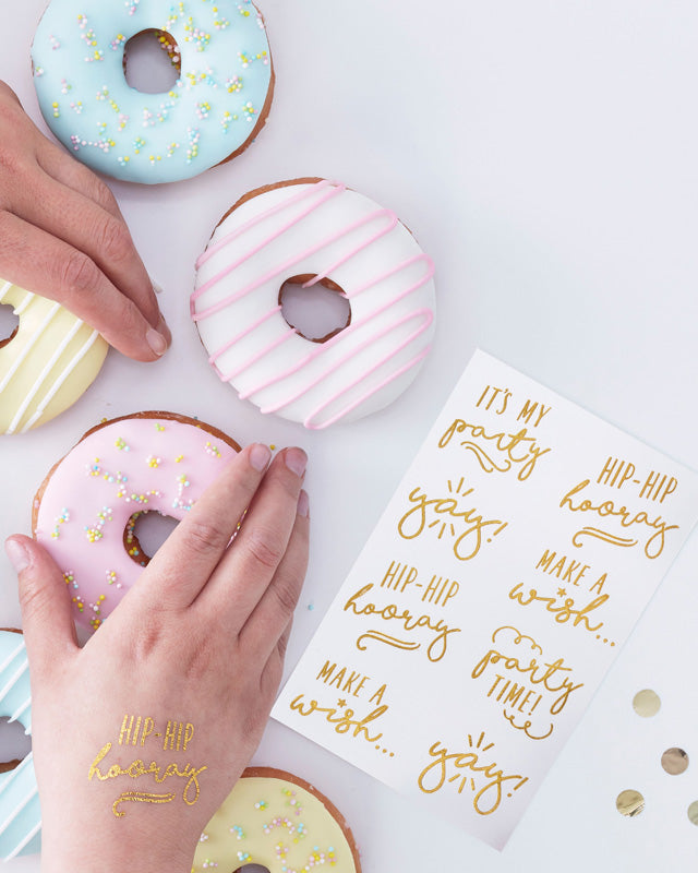 Pick & Mix Pastel Gold Foiled Temporary Tattoos – product image 2