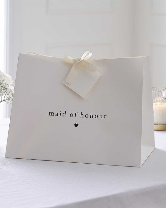 White 'Maid of Honour' Paper Gift Bag - 27.5cm 36.3cm