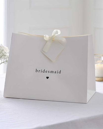 White 'Bridesmaid' Paper Gift Bag - 27.5cm 36.3cm