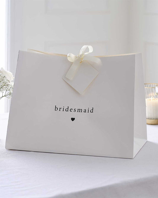 White 'Bridesmaid' Paper Gift Bag - 27.5cm 36.3cm
