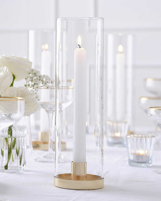 Glass Hurricane Candle Holder - 28cm x 8.3cm