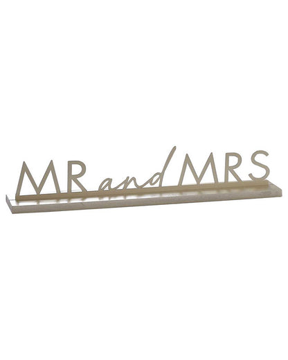 Gold Metal 'Mr and Mrs' Sign - 7.5cm x 42.5cm