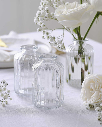 Clear Glass Bud Vases - 5.5cm x 4cm (3pk)