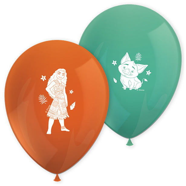 Disney Moana Party Balloons - 12" Latex (8pk)