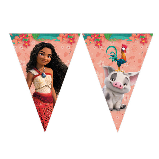 Disney Moana Party Paper Flag Bunting - 2.3m