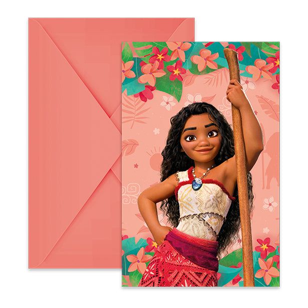 Disney Moana Party Invitations & Envelopes (6pk)