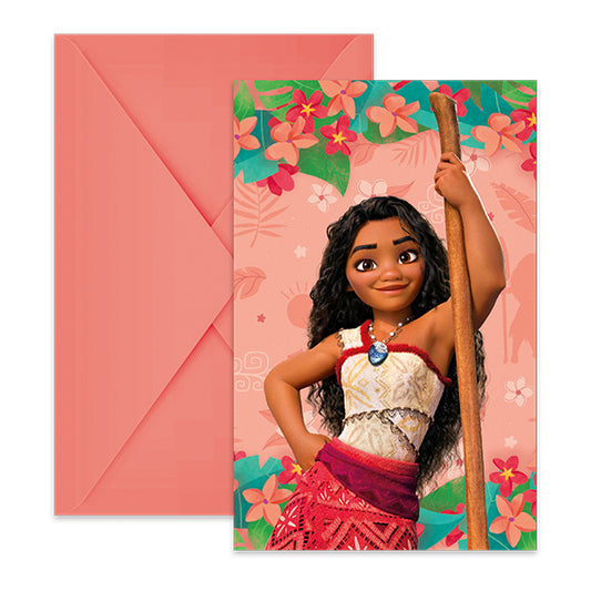 Disney Moana Party Invitations & Envelopes (6pk)