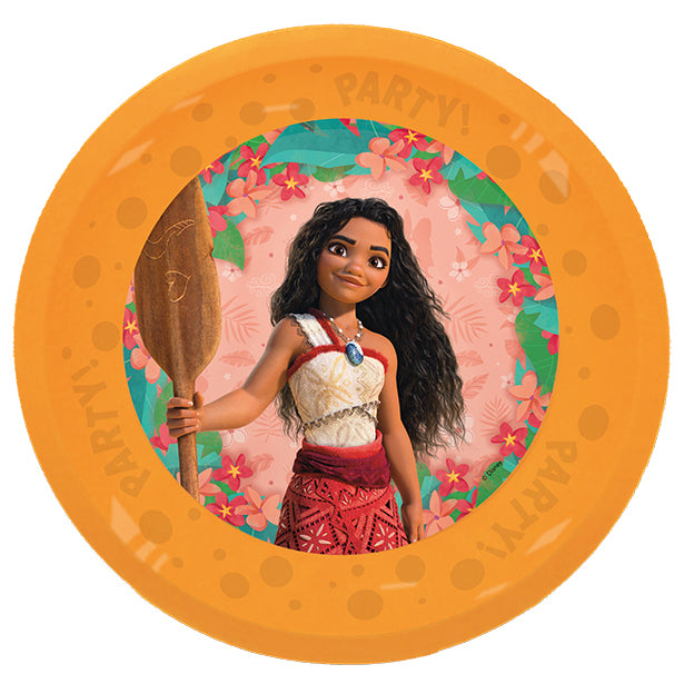 Disney Moana Party Plastic Reuseable Plates - 21cm (4pk)