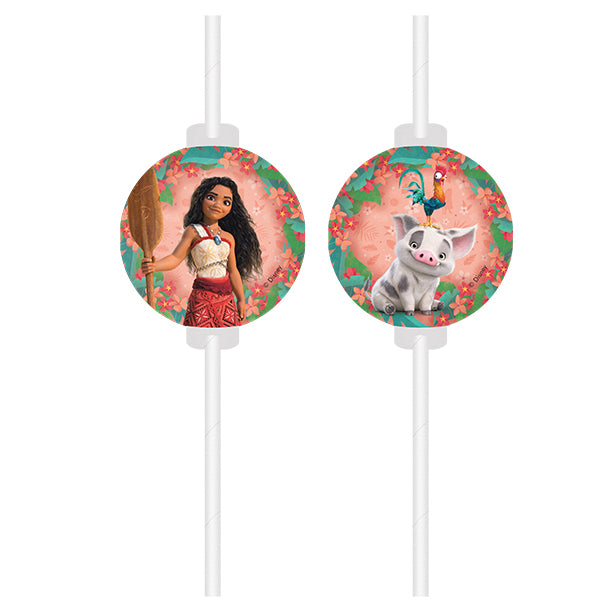 Disney Moana Party Paper Straws (4pk)