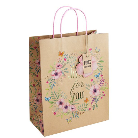 Mother's Day Floral Just for You Large Gift Bag