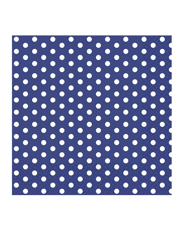 Blue & White Spot Paper Napkins - 33cm (20pk)