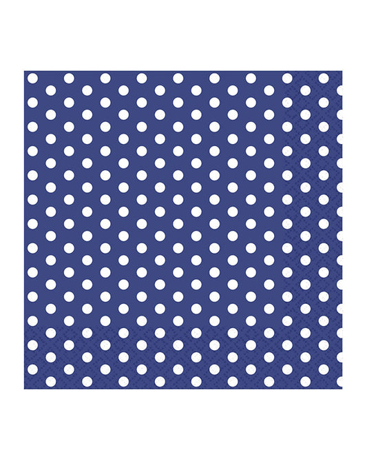 Blue & White Spot Paper Napkins - 33cm (20pk)