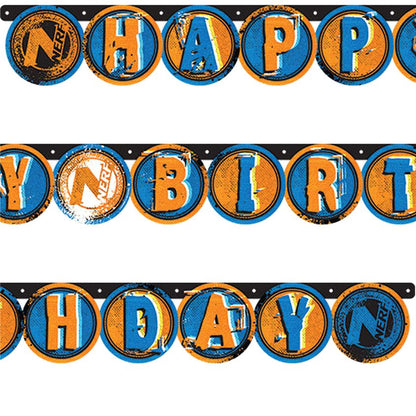 Nerf 'Happy Birthday' Paper Banner - 2.18m