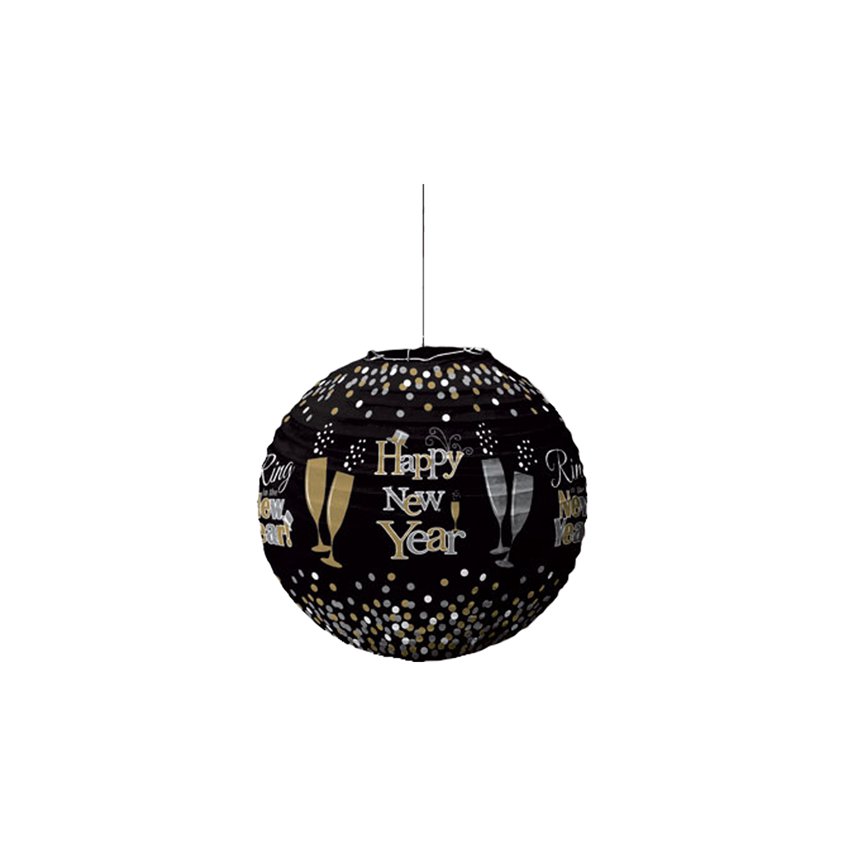 Metallic New Year's Eve Lantern Decorations - 24cm (3pk)