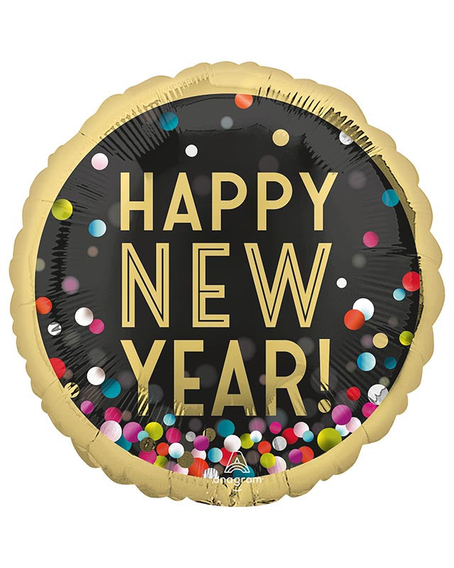 Confetti New Year Jumbo Foil Balloon - 28" Foil