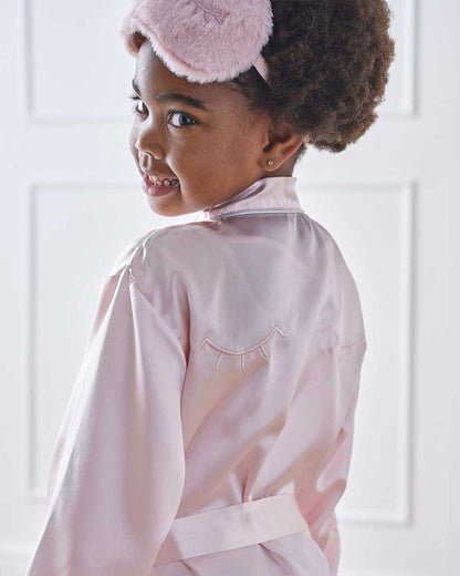 Pamper Party Pink Satin Embroidered Dressing Gown - 10-12 Years