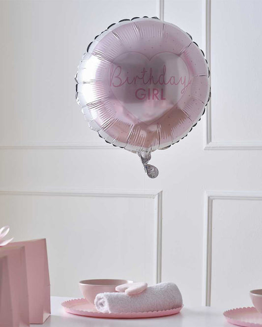 Pamper Party Pink 'Birthday Girl' Balloon - 18" Foil