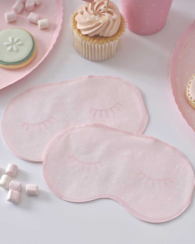 Pamper Party Pink Eye Mask Paper Napkins - 16.5cm x 9.4cm (16pk) – product image 1